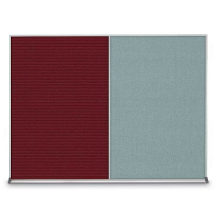 United Visual Products Triple Door Radius Plus Corkboard, 72" x UV8005PLUS-BRONZE-AMETHY